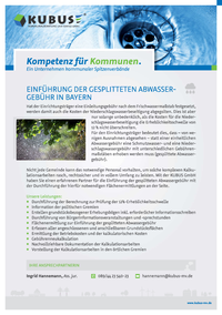Das Bild zeigt das Produktblatt "Gesplittete Abwassergebühr" für Kunden im Süden Deutschlands.